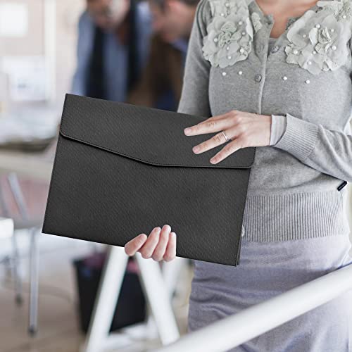 VANRA 1 Piece PU Leather Envelope File Folders Holder A4 Paper Organizer - color: Black