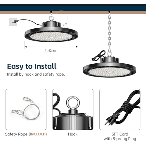 lvsdak UFO LED High Bay Lights 200W 30000LM 5000K 6 Pack - size: 200W 6P