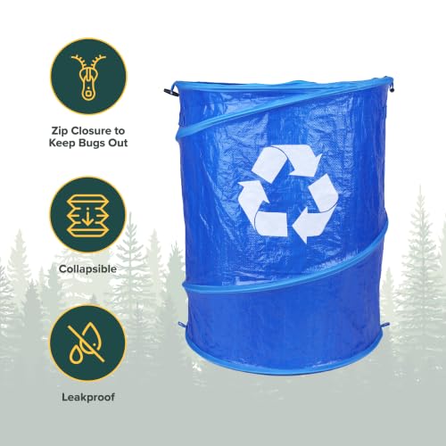 Coghlan's Pop-Up Lightweight Trash & Recycle Can – Collapsible Dual-Purpose Bin for Camping, RV, and Travel – Durable, Compact, and Easy to Store – 29.5 Gallon - color: Trash & Recycle Can Set - 29.5 Gallon