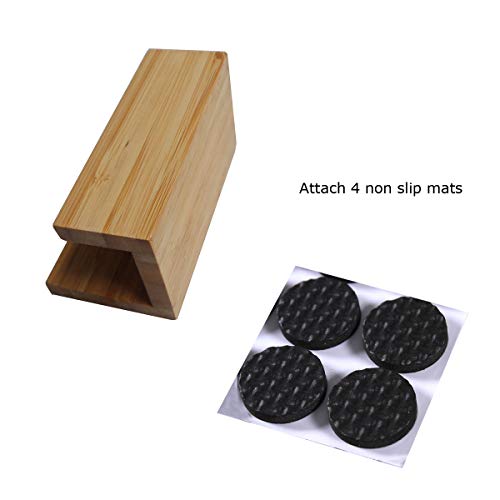 2 Pack Bamboo Wood Desktop Business Card Holder Display for Desk Sturdy Business Card Stand for Office Tabletop Counter Organizer