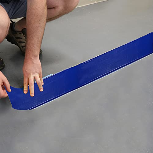SmartSign Blue 4 inch x 100 feet Floor Marking Tape, 32 mil Vinyl Floor Tape, Superior Mark Industrial Use Safety Tape with Beveled Edges, Strong Adhesive, for Gym/Warehouse/Courts - color: Blue, size: 4" x 100'