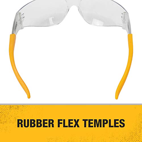 DEWALT DPG54-1D Protector Clear High Performance Lightweight Protective Safety Glasses with Wraparound Frame (Pack of 2) - size: One Size (Pack of 2)