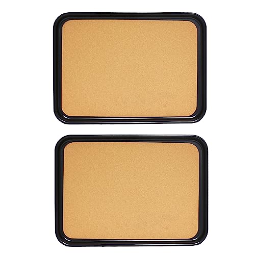 TrueCraftware- 16" x 12" Rectangular Anti-Slip Serving Tray with Cork Surface Black Color Set of 2- Multi-Purpose Serving Trays Food Server Trays Platters for Restaurant Parties Breakfast Cafe Bar