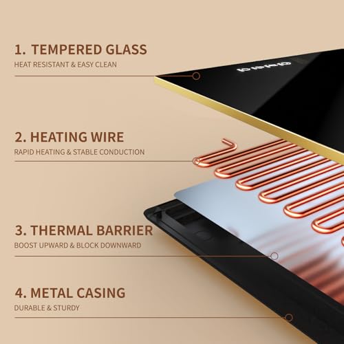 Food Warmers for Parties Buffet, （31.5"x12"） Assemblable Stackable Electric Warming Tray with 8-Level Temperature Adjustment and 8-Hour Timer, Upgraded Desktop-Protecting Food Warming Mat - size: Dual-Plate:31.5"x12"