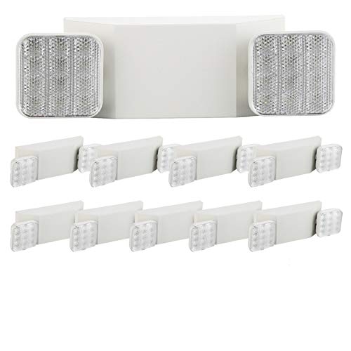 SPECTSUN 10 Pack LED Emergency EXIT Sign Lighting Combo- 120-277V Emergency Exit Lights for Home Power Failure-UL 924 Certified Commercial Emergency Light Fixtures,Ebulb Emergency Power - size: 10 Pack
