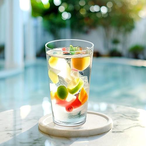 Amazing Abby - Cafely - 24-Ounce Plastic Tumblers (Set of 8), Plastic Drinking Glasses, Restaurant-Style Tumblers, Commercial-Grade Cups, Stackable, BPA-Free, Shatter-Proof, Dishwasher-Safe, Clear - style: All-Clear, 24 oz