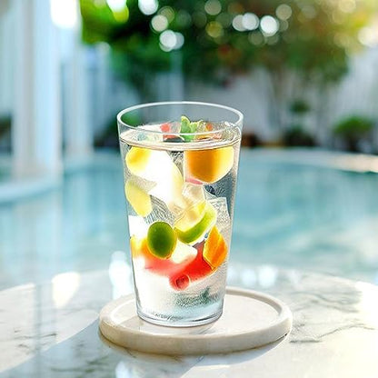 Amazing Abby - Cafely - 24-Ounce Plastic Tumblers (Set of 8), Plastic Drinking Glasses, Restaurant-Style Tumblers, Commercial-Grade Cups, Stackable, BPA-Free, Shatter-Proof, Dishwasher-Safe, Clear - style: All-Clear, 24 oz