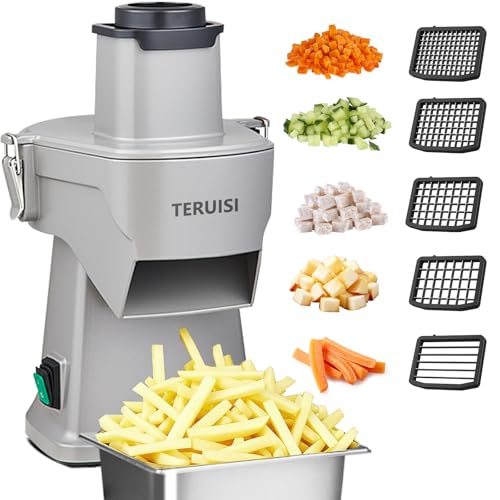 2-In-1 Electric Vegetable Dicer Strip Cutter, 200W Electric Vegetable Chopper with 4 Size Dicing Blades & Strip Cutter Blade, Food Processor Cutter Machine for Commercial & Home Use - size: 2-In-1 Electric Vegetable Chopper