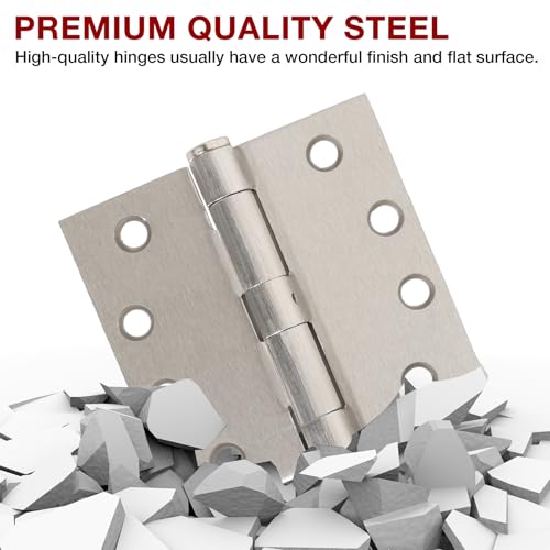 TDCHINGES Heavy Duty Door Hinges Brushed Nickel 4.5" x 4 1/2" Satin Square - color: Satin Nickel, size: 2 Pack