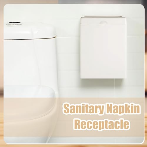 Tioncy 4 Pcs Sanitary Napkin Receptacle Wall Mounted,White - color: White