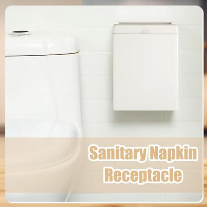 Tioncy 2 Pcs Sanitary Napkin Receptacle Wall Mounted,White - color: White