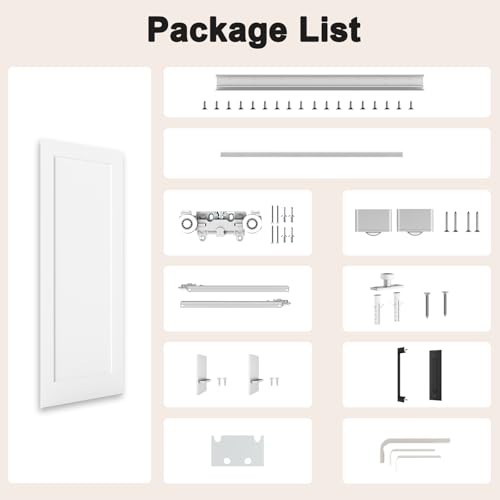 BarnSmith 30"x84" Concealed Sliding Barn Door with Soft Close Hardware Kits - size: 30''x84''