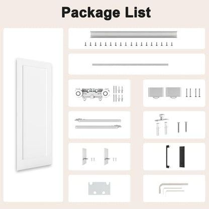 BarnSmith 30"x84" Concealed Sliding Barn Door with Soft Close Hardware Kits - size: 30''x84''