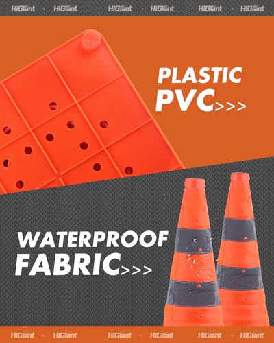 HiGiant 4 Pack 28" Collapsible Traffic Safety Cones, Orange Cones - size: 28inch