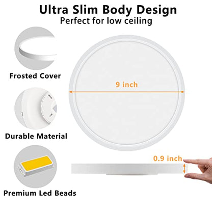 4 Pack LED Flush Mount Ceiling Light Fixture, 9inch LED Ceiling Light White - color: White, size: 9Inch-4Pack