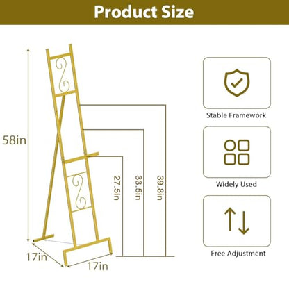 1 Pack Gold Easel Stand for Sign, Adjustable Wedding Sign Stand for Display - style: 1pack-Gold