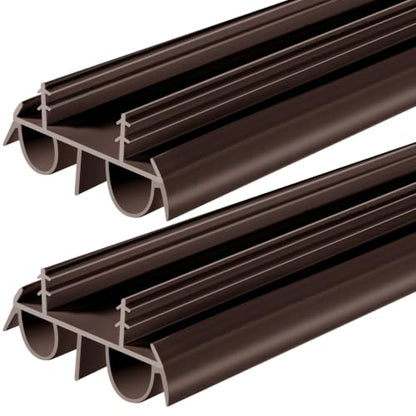 2 Pcs 36" Brown Double Bubble Kerf Door Sweep - color: Brown