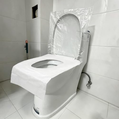 Disposable Toilet Seat Cover - 20pcs Toilet Seat Cover 16 * 22inch and 20pcs Toilet Lid Cover 18 * 20inch Individually Wrapped Toilet Cover Set for Travel, Camping, Public Restroom, Road Trip Use