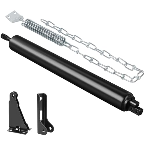 Storm Door Closer, Heavy Duty Screen Door Closers with Protector Chains Spring, Storm Door Bracket Kit Compatible with Andersen/Emco/Larson/40201 (Closer and Chain, 1 Pack(Black)) - size: 1 Pack(Black)