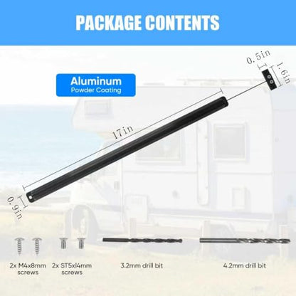 RV Screen Door Closer with Adjustable Tension, Aluminum Automatic Closing Device with Accessories, Works with Most Camper Latches & Travel Trailer Handles