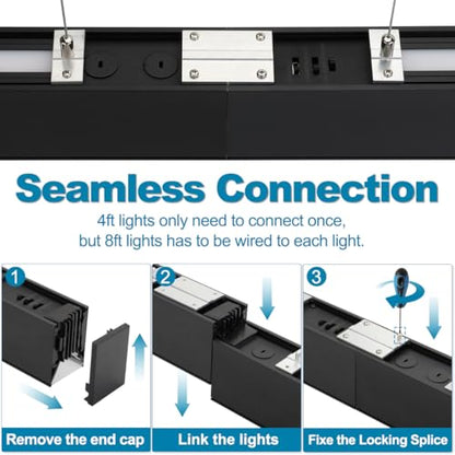 4FT Linkable LED Linear Light 50/45/40/35/30W Adjustable 1Pack - size: 4FT