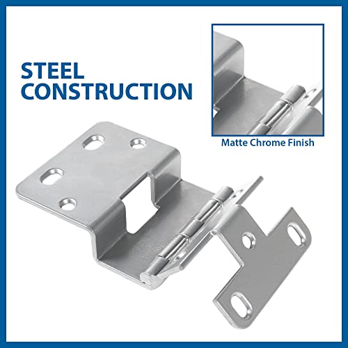 Outwater Industries: 2-3/4in Five Knuckle Hinge in Matte Chrome | for 3/4in Door | 4 Pack - size: 4 Pack