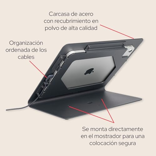 Anti-Theft iPad Kiosk Stand for Desk | Secure Metal Tablet Holder for Business POS & Retail | iPad POS Stand Compatible with 7th, 8th & 9th Gen (2019-2021) | 10.2 inch | Black - size: iPad 7th, 8th & 9th Gen - 10.2"