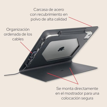Anti-Theft iPad Kiosk Stand for Desk | Secure Metal Tablet Holder for Business & Retail | Compatible with iPad Air (2024) 13 inch & Pro 3rd, 4th, 5th & 6th Generation 12.9-inch | Black - size: iPad Air 2024 & Pro 3rd, 3th, 5th & 6th Gen - 13"
