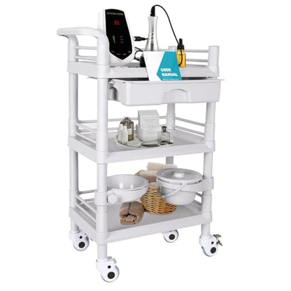 Mobile Medical Trolley Cart 3-Tier 220Lbs Utility Carts for Ultrasound - color: 3-tier Light Gray