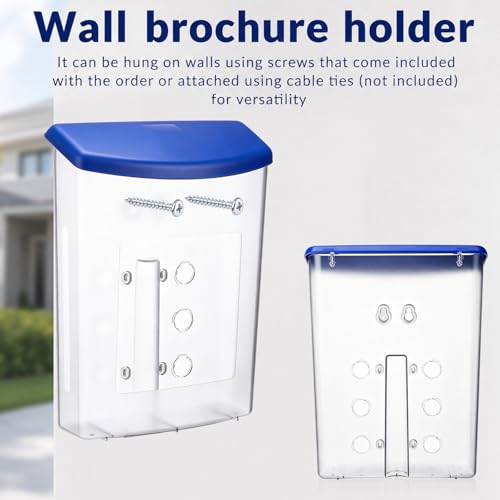 Menkxi 3 Pcs Estate Brochure Box Wall Mount Waterproof Flyer Holder, Blue - color: Blue