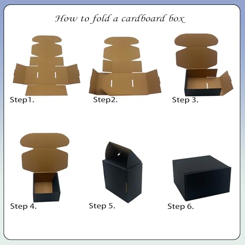 20 Pack 12x10x3 inch Black Shipping Boxes, Corrugated Cardboard Mailer Box - size: 12x10x3 Inches-20pack