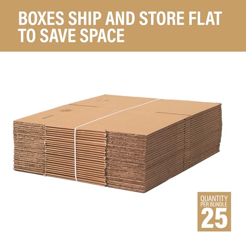 Bundle Of 25 Basic Corrugated Shipping Boxes (8 x 6 x 4") - size: 8 x 6 x 4"