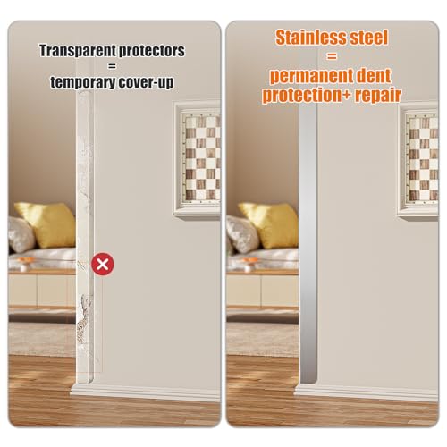 10pcs Wall Corner Guards 1.5x1.5x48 Inches 304 Stainless Steel Heavy Duty Rounded Corner Protector, Smooth Folded Edge Design for Wall Protection Silver