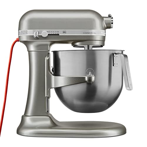 KitchenAid KSM8990CU 8-Quart Commercial Countertop Mixer, 10-Speed, Gear-Driven, Contour Silver - color: Contour Silver, style: No Bowl Guard