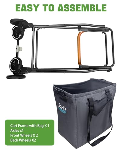 Foldable Shopping Cart with 70L, Height Adjustable for Office, Picnic, Laundry - size: 70 liter bag removable