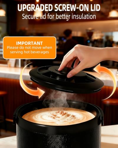 Insulated Beverage Dispenser 3 Gallon,Hot&Cold Drink Dispenser with Spigot,LCD Thermometer,Stainless Steel Triple-Layer Insulation,for Tea Coffee Milk Juice,Party Buffet(Black, 1 Pack) - color: Black, size: 1 Pack