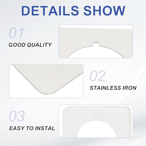 PATIKIL Door Knob Plates, 4 Pcs Square Plate Cover for Door Deadbolt Double Side Knob Handle Repair Kit Cover Filler Fixing Repair Backplate, White - color: White