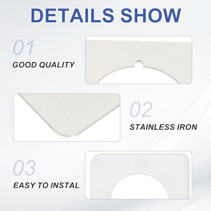 PATIKIL Door Knob Plates, 4 Pcs Square Plate Cover for Door Deadbolt Double Side Knob Handle Repair Kit Cover Filler Fixing Repair Backplate, White - color: White