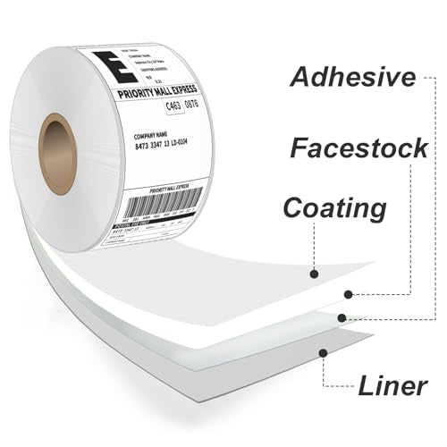 HUOJI 1000 4x6 Thermal Labels Roll 500 Labels Per Roll, Commercial Grade - size: 2 Rolls | 1000 Labels