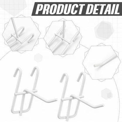 Moxweyeni 25 Pack Grid Wall Hooks, 2 Inch White Gridwall Hanger - color: White, size: 2 Inch