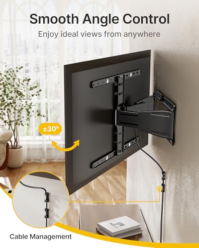 monTEK 0.77" Ultra Slim Full Motion TV Wall Mount for 43-90 Inch TVs - size: 43-90 Inch