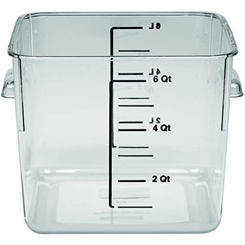 Rubbermaid Commercial Products Square Food Container, 6-Quart, Clear - size: 6 Qt., style: Container