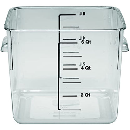 Rubbermaid Commercial Products Square Food Container, 6-Quart, Clear - size: 6 Qt., style: Container