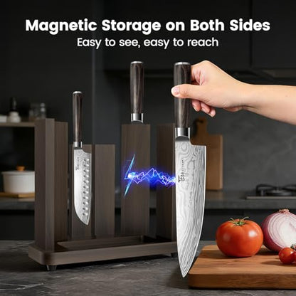 SYOKAMI 15-Piece Kitchen Knife Set with Magnetic Block, New for 2026 - size: 15 Piece with Magnetic Block