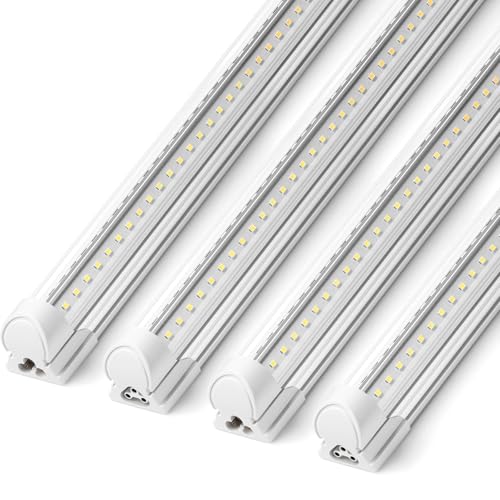 Barrina T8 LED Shop Lights 8FT, 72W 10000LM 5000K, High Output, 4 Packs - color: 5000K, size: 8ft-4 Packs