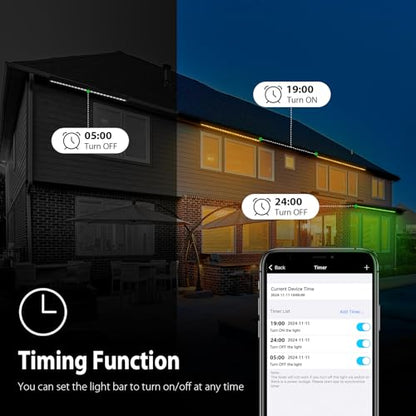 Smart LED Wall Washer Light via APP, 168W Dimmable RGBCCT Linear Light Bar - color: RGBCW Smart Light Bar - Black Housing (Non-linkable)