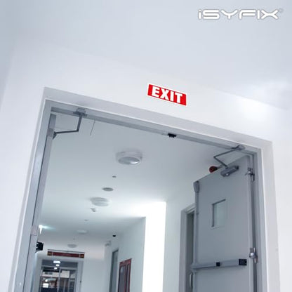 iSYFIX Exit Signs Stickers, 6 Pack, 12x4 Inch - color: Sticker, size: 6 Pk 12x4