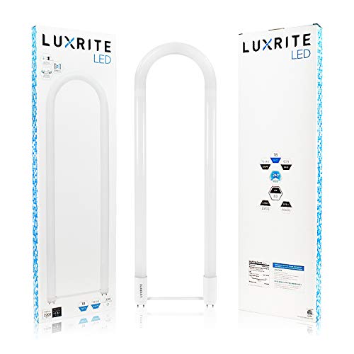 LUXRITE U Bend LED Tube Light, T8 T12, 18W (32W Equivalent), 3000K (6 Pack) - color: 3000k (Soft White), size: 6 Count (Pack of 1)