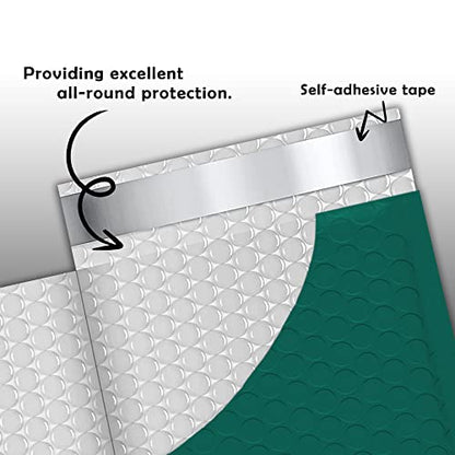 Yens Green Poly Bubble Mailers 4x8 50 Pack Usable 4x7 - color: Green, size: 4" x 8"