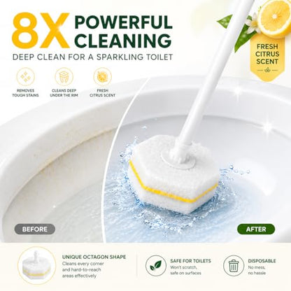 Clean Brush Heat 60 Count Disposable Toilet Bowl Cleaner Brush Heads - size: 1 Count (Pack of 60)
